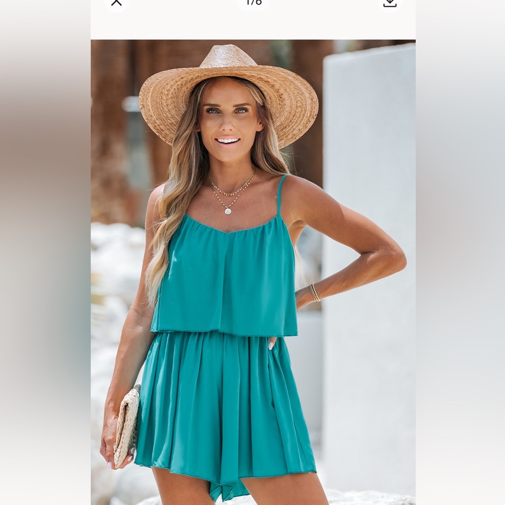 Teal Sleeveless Romper